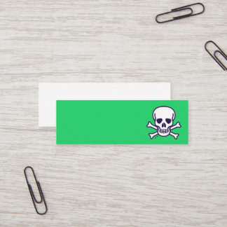 Groene mini Skull n Bones visitekaartje