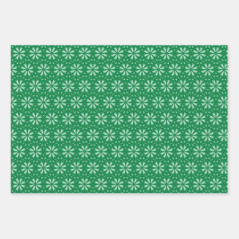 Groene minimale grafische patronen padie inpakpapier vel