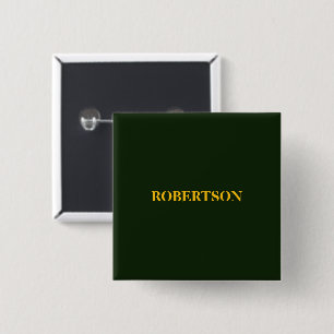 Groene minimalistische aangepaste naam vierkante button 5,1 cm