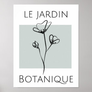 Groene minimalistische bloementypografie poster