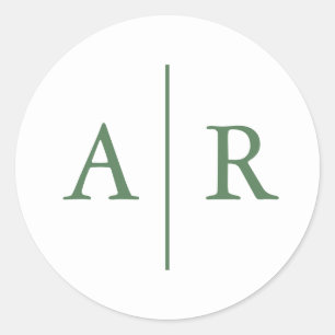 Groene Minimalistische Elegante Enveloppe Zegel, T Ronde Sticker