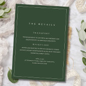 Groene minimalistische huwelijksuitnodiging Modern Kaart