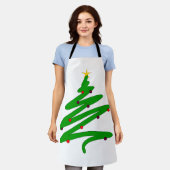 Groene minimalistische kerstboom Doodle Schort (Gedragen)