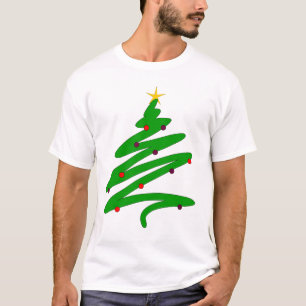 Groene minimalistische kerstboom Doodle T-shirt