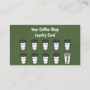 Groene minimalistische koffie loyaliteit Kaart