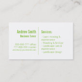 Groene minimalistische landschapsarchitectuur, gra visitekaartje (Achterkant)