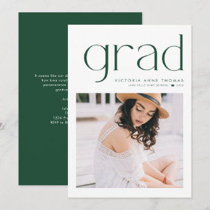 Groene Minimalistische Typografie Foto Afstudeerui Aankondiging