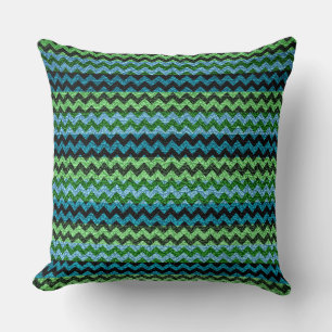 Groene Mint Chevron Stripes Pattern Kussen