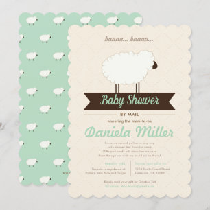 Groene Mint Little Lamb Baby shower by Mail Kaart