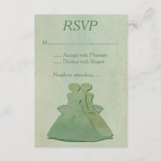 Groene Mint Rustic Lesbian Wedding RSVP