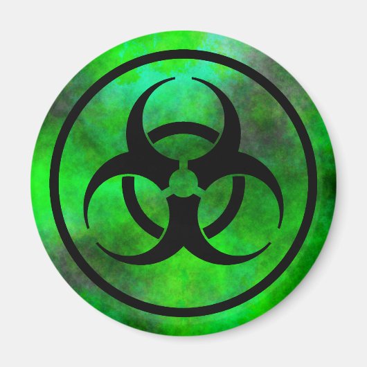 Groene Mist Biohazard Symbool Magneet (Voorkant)