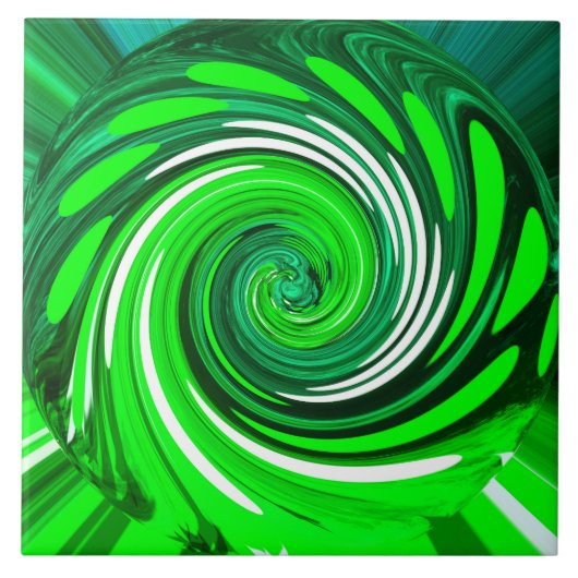 Groene mixkunst tegeltje (Voorkant)