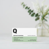 GROENE MODERN TWEE-TONE VISITEKAARTJE (Staand voorkant)