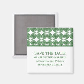 Groene Moderne Deco sparen de Magnet van de Datum Magneet (Voorkant / Achterkant)