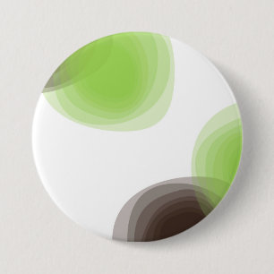 Groene, moderne, eenvoudige, abstracte bloem ronde button 7,6 cm