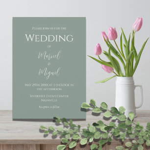 Groene moderne elegante bruiloft kaart