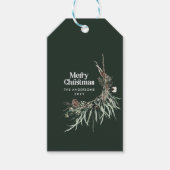 Groene moderne elegante waterverf botanische keram cadeaulabel (Voorkant)