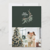 Groene moderne elegante waterverf botanische rusti feestdagenkaart (Voorkant)