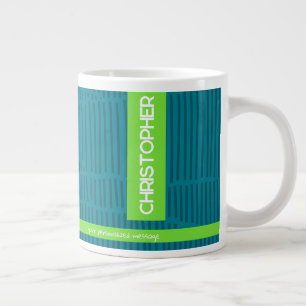 Groene moderne gepersonaliseerde naam extra grote beker