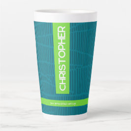 Groene moderne gepersonaliseerde naam latte mok