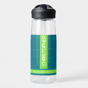 Groene moderne gepersonaliseerde naam waterfles