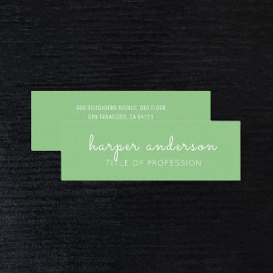 Groene moderne minimalistische professional mini visitekaartje