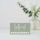 Groene moderne script professionele loyaliteitskaa visitekaartje (Staand voorkant)