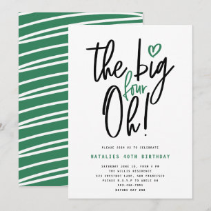 Groene moderne typografie 40e verjaardag