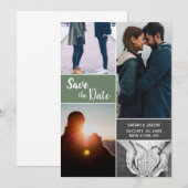 Groene Moderne verloving foto's collage (Voorkant / Achterkant)