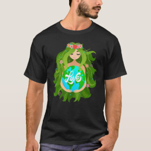 Groene Moeder Aarde Dag Gaia Red onze planeet Vrou T-shirt