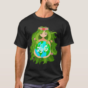 Groene Moeder Aarde Dag Gaia Red onze planeet Vrou T-shirt