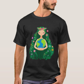 Groene Moeder Eh Dag Gaia Red Onze Planeet T-shirt