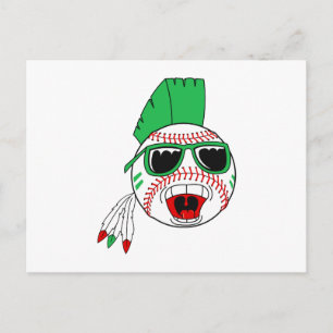Groene mohawkhonkbal briefkaart