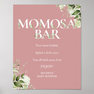 Groene Momosa Bar Stof Roze Roze Baby Borrel Poster