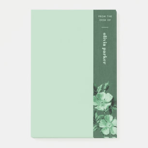 Groene monochromatische bloemen bloemennotities post-it® notes