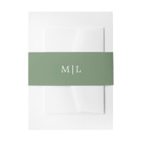 Groene Monogram Eenvoudige Effen Kleur Trouw