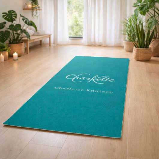 Groene monogram initiaal naam yogamat