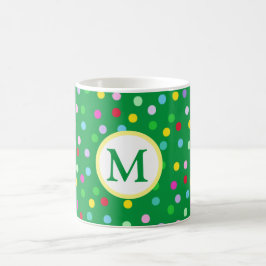 Groene Monogram Kerst Koffie Mok