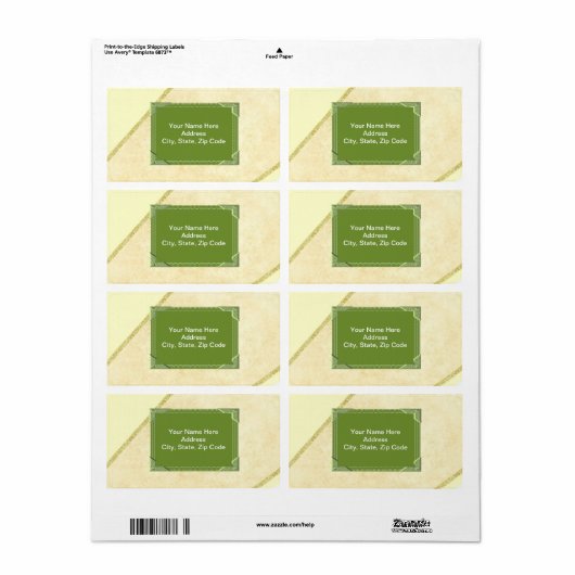Groene monogram labels (Full Sheet)