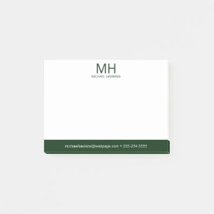Groene Monogram Mannen Post-it® Notes