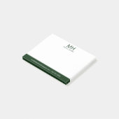 Groene Monogram Mannen Post-it® Notes (Schuin)