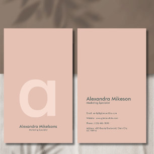 Groene Monogram Minimalistische Moderne Profession Visitekaartje