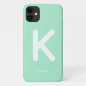 Groene Monogram Telefoonhoes Case-Mate iPhone Case (Achterkant)