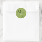 Groene Monogrammed Initialen Sticker Envelope Seal (Tas)