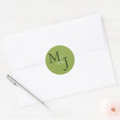 Groene Monogrammed Initialen Sticker Envelope Seal (Envelop)