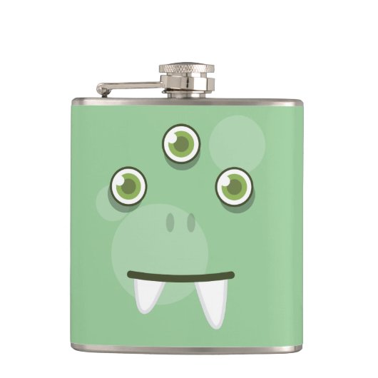 Groene monster Face Flask Heupfles (Voorkant)