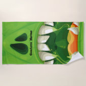 Groene Monster met Big Teeth Strandlaken (Voorkant)