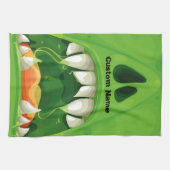 Groene Monster met Big Teeth Theedoek (Horizontaal)