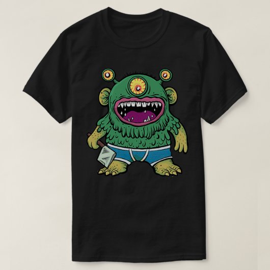 Groene Monster met bijl T-shirt (Design voorkant)