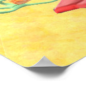 Groene Monster Pizza karakter geanimeerd Poster (Hoek)